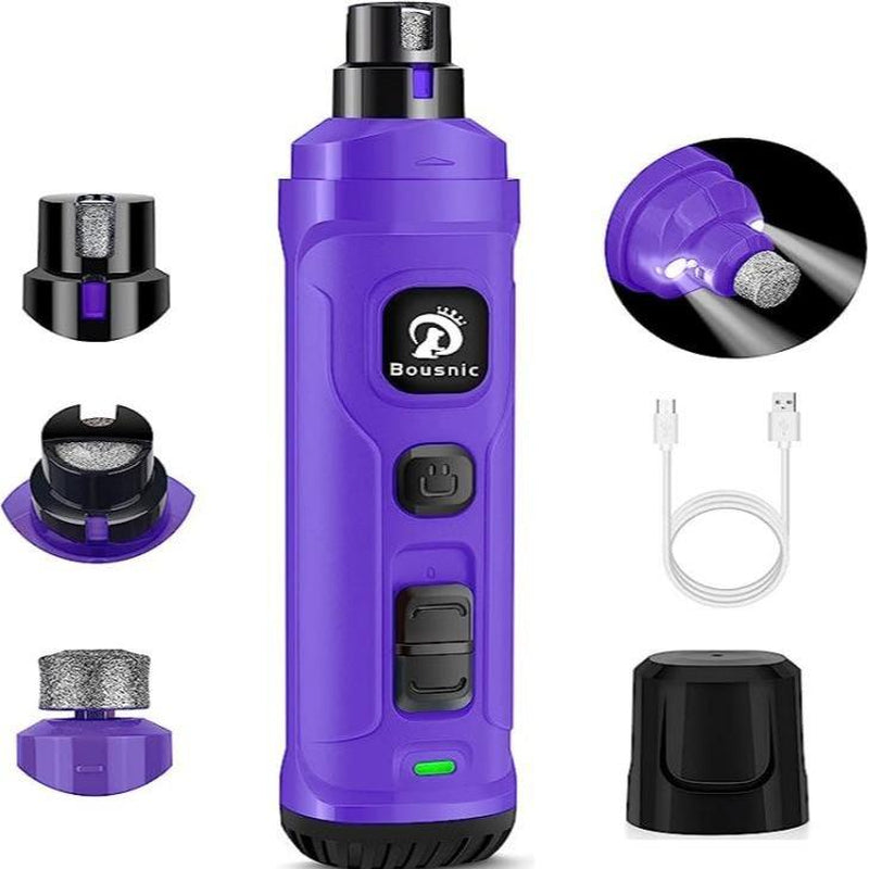 Dog Nail Grinder with 2 LED Light - Super Quiet Pet Nail Grinder 2-Speed Powerful Electric Dog Nail Trimmer File Toenail Grinder for Puppy Small Medium Large Breed Dogs & Cats