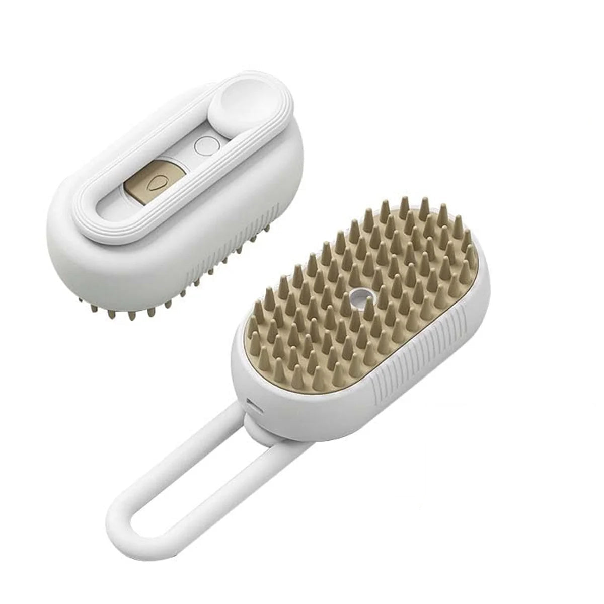 Cat Steam Brush, 3 in 1 Self Cleaning Cat Steamy Pet Brush Steamer Brush for Massage for Removing Tangled and Loosse Hair (White)