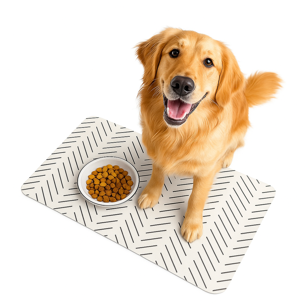 Large Dog Mat for Food and Water, Cat Feeding Mat | Large Waterproof Dog Bowl Mat | Non-Slip Pet Food Mat for Floors | Pet Mats for Food and Water | Easy to Clean