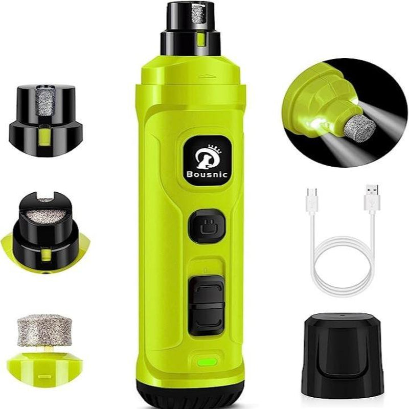Dog Nail Grinder with 2 LED Light - Super Quiet Pet Nail Grinder 2-Speed Powerful Electric Dog Nail Trimmer File Toenail Grinder for Puppy Small Medium Large Breed Dogs & Cats