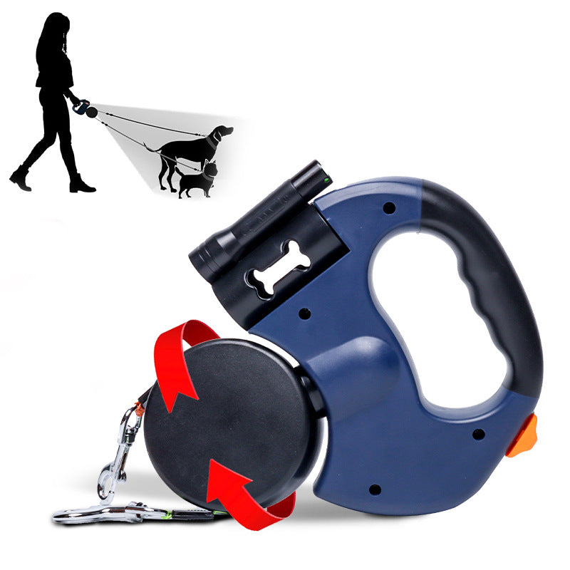 2 Headed Dog Leash with LED Light