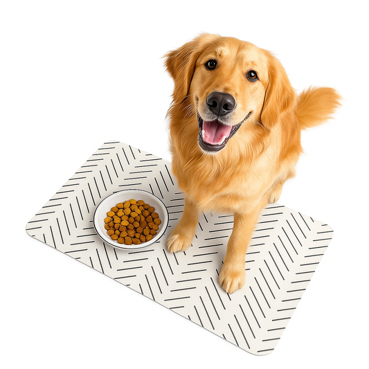 Large Dog Mat for Food and Water, Cat Feeding Mat | Large Waterproof Dog Bowl Mat | Non-Slip Pet Food Mat for Floors | Pet Mats for Food and Water | Easy to Clean